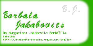 borbala jakabovits business card
